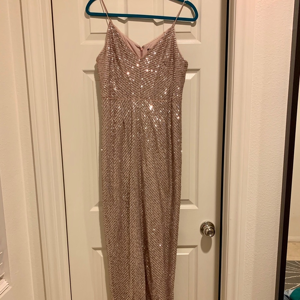 Beautiful Adrianna Papell Rose Gold Taupe Dress